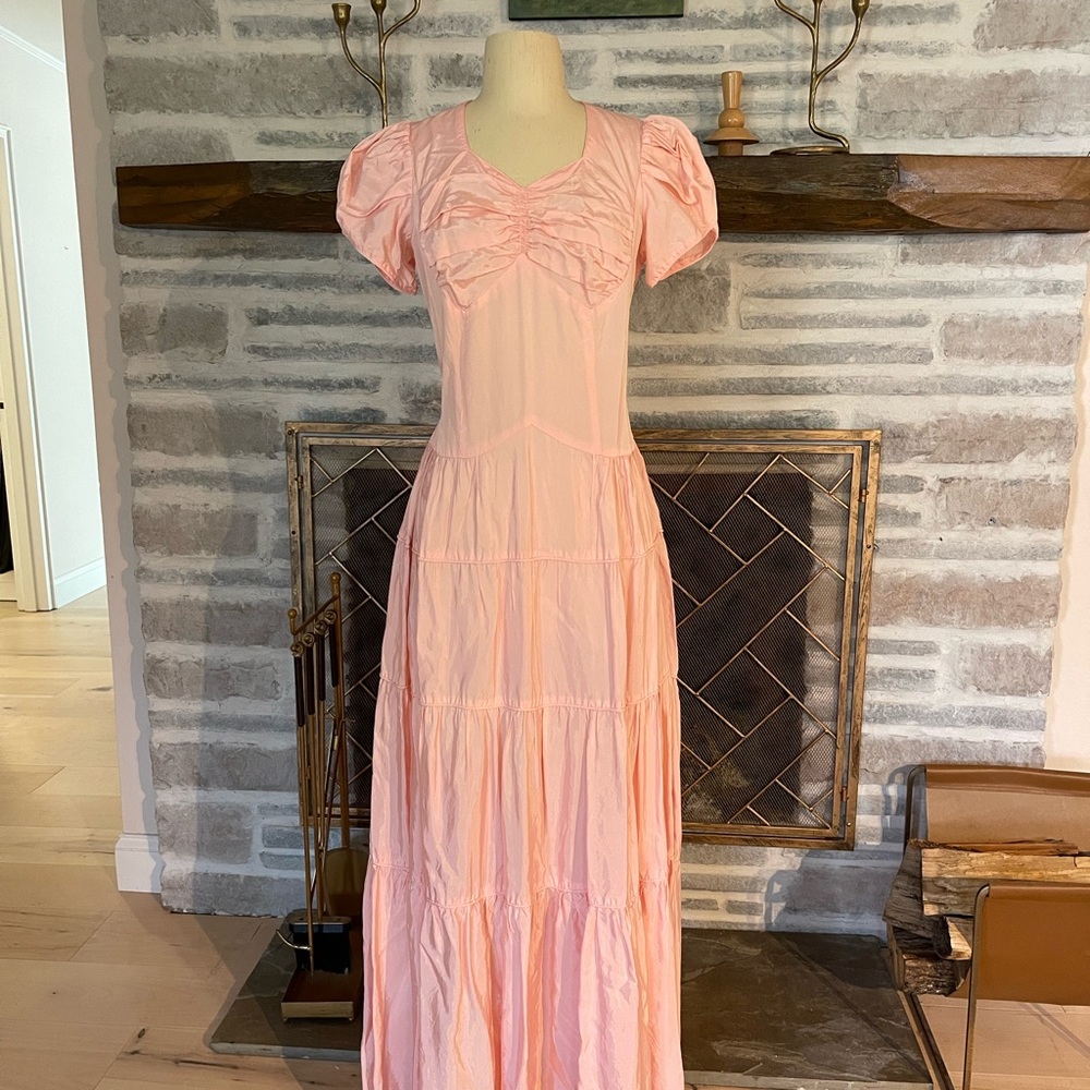 Elegant Pink vintage long Dress